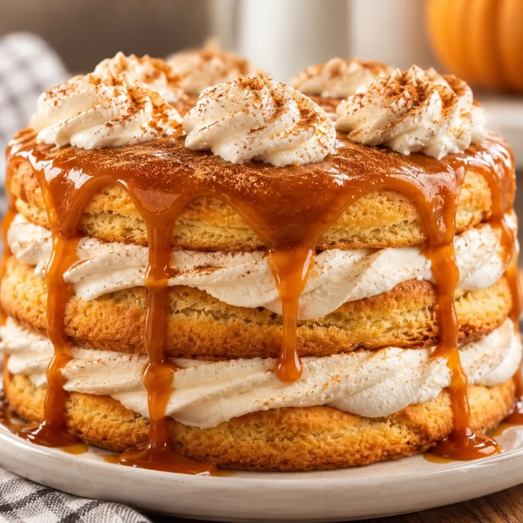 Delicious apple butter layer cake with creamy frosting and apple garnish.